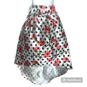 Ark NC by Versona Floral and Polka Dot High Low Skirt size Small NWT